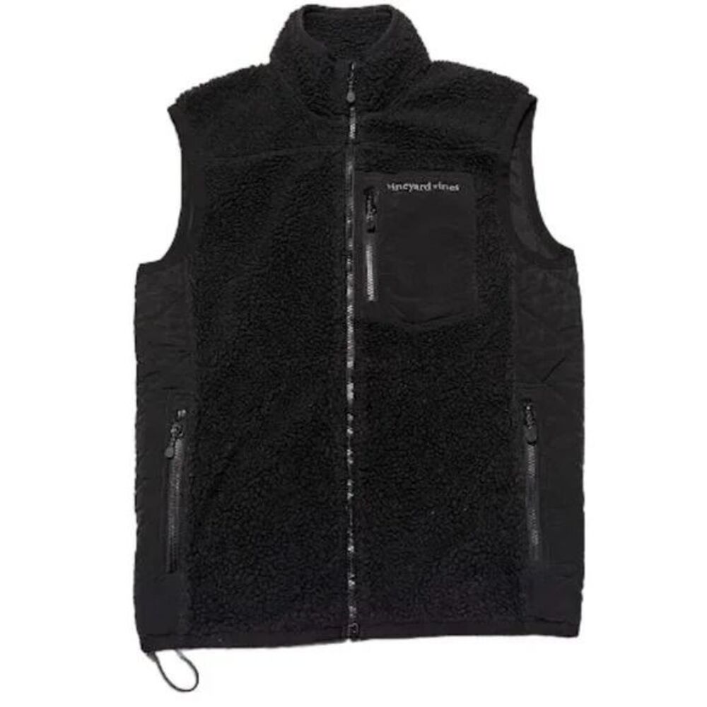 Vineyard Vines XS Sherpa Vest Black Full Zip